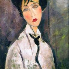 La femme à la cravate noire