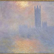 Londres, le Parlement, trouée de soleil dans le brouillard de Claude Monet