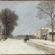 En hiver, effet de neige de Alfred Sisley