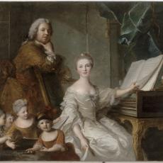 Le Peintre Jean-Marc Nattier représenté entouré de sa femme et de ses quatre enfants de Jm Nattier