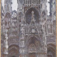 Cathédrale de Rouen, le portail vue de face, harmonie brune de Claude Monet