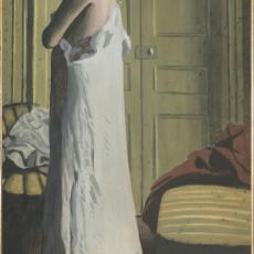 Nu dans un intérieur, femme retirant sa chemise de Félix Vallotton
