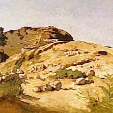Paysage d'Italie: Rocca di Papa (1859) de Léon Bonnat