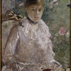 Jeune femme assise devant une fenêtre de Berthe Morisot