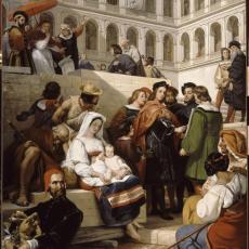 Raphaël au Vatican (dans la cour de Saint Damase) de Horace Vernet