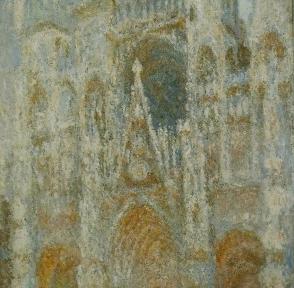 Cathédrale de Rouen, le portail, soleil matinal harmonie bleue de Claude Monet
