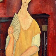 La femme à l'éventail (Lunia Czechowska) de Modigliani
