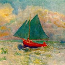 Le bateau rouge de Odilon Redon