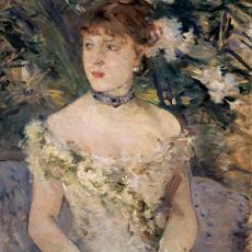 Jeune femme en toilette de bal de Berthe Morisot