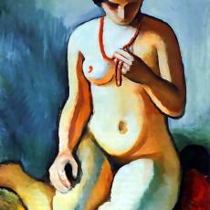 Nu au coliier de corail de August Macke