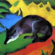 Renard bleu noir de Franz Marc